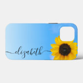 Bright Sunflower Sky Script Steam Name Phone Case (Rückseite (Horizontal))