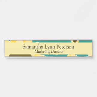 Bright Sunflowers on Green Türschild