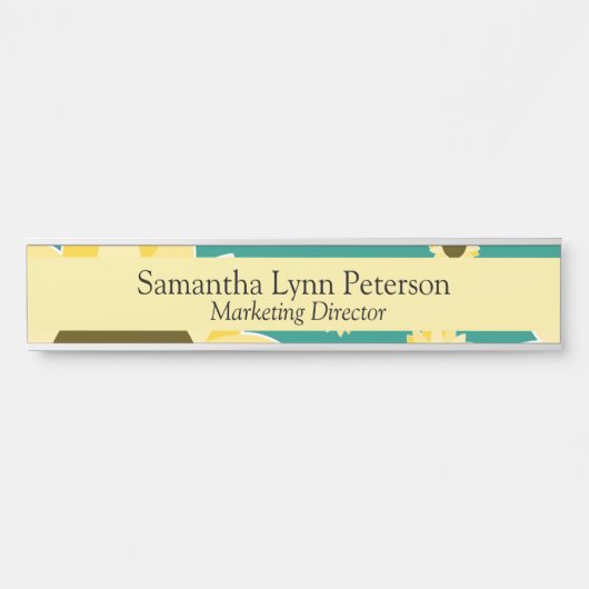 Bright Sunflowers on Green Türschild (Vorderseite )