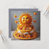 BRIGHT & SUNNY SUN THEMED DECORATED BIRTHDAY CAKE KARTE (Vorderseite/Rückseite Beispiel)