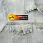 Bright Sunset Artwork Beruflich Hallo Skript Namensschild (Beispiel)