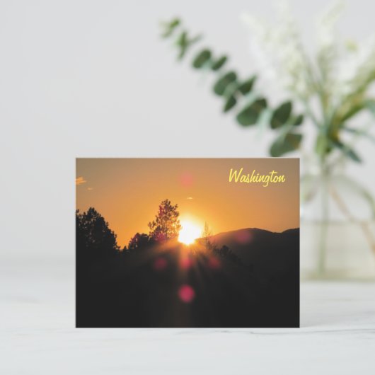 Bright Sunset über Washington Postkarte (Stehend Vorderseite)