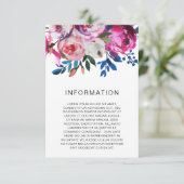 Bright Teal Pink Floral Modern Wedding Begleitkarte (Stehend Vorderseite)