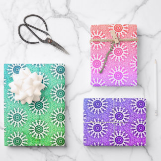 Bright Techno Colors Wrapping Paper Geschenkpapier Set