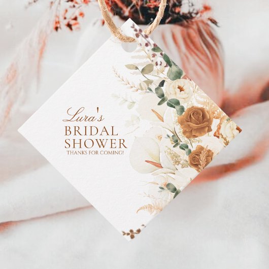 Bright Terracotta Calla Lilies Diamond Geschenkanhänger