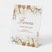 Bright Terracotta Calla Lilies Favors Sockelschild (Vorderseite)