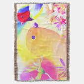 Bright Tie-Dye Birds Decke (Vorderseite Vertikal)