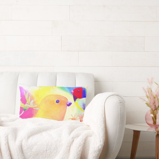 Bright Tie-Dye Birds Lendenkissen (Liege)
