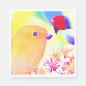 Bright Tie-Dye Birds Serviette (Vorderseite)