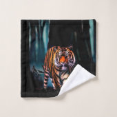 Bright Tiger Dark Forest Badhandtuch Set (Waschlappen)