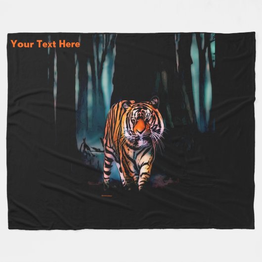 Bright Tiger Dark Forest Fleecedecke (Vorderseite (Horizontal))