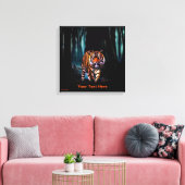 Bright Tiger Dark Forest Leinwanddruck (Insitu (Wohnzimmer))