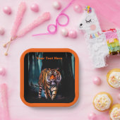 Bright Tiger Dark Forest Pappteller (Party)