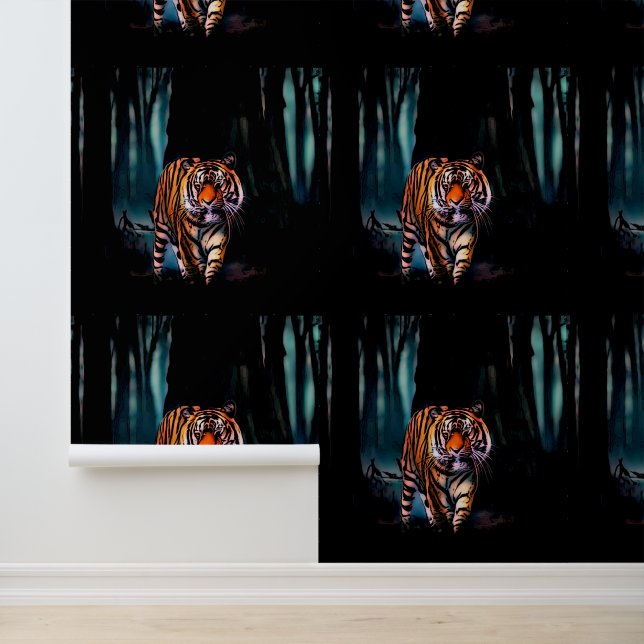 Bright Tiger Dark Forest Tapete (Anwendung)