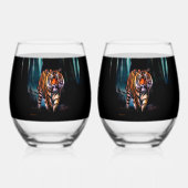 Bright Tiger Dark Forest Weinglas Ohne Stiel (Vorderseite)