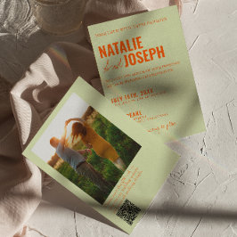 Bright Traditional Colorful Foto QR Code Hochzeit Einladung