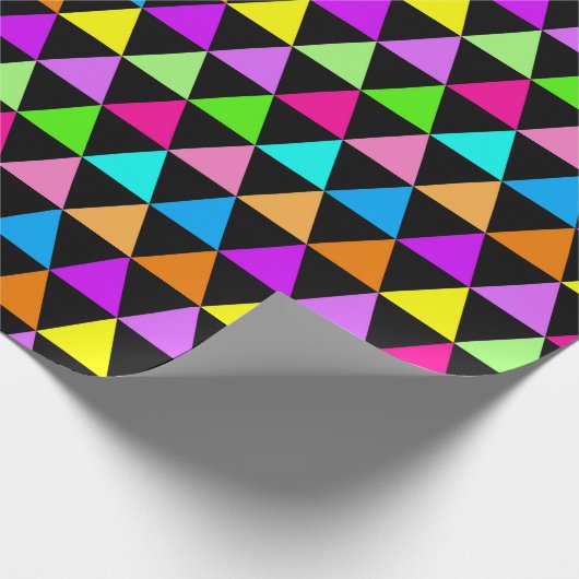 Bright Triangle Groovy Print Gift Wrapping Paper Geschenkpapier (Ecke)