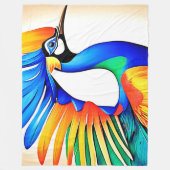 Bright Tropical Bird Fleecedecke (Vorderseite)