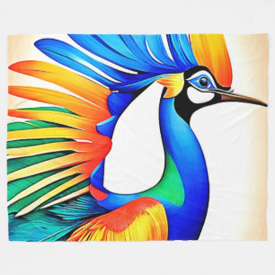 Bright Tropical Bird Fleecedecke
