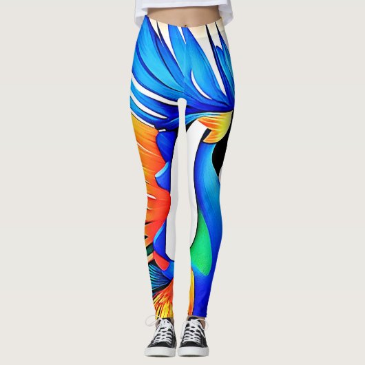 Bright Tropical Bird Leggings (Vorderseite)