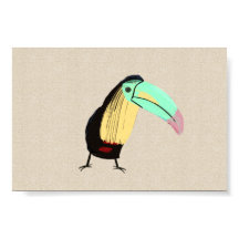 Bright Tropical Bird Toucan on Linen Leinwand