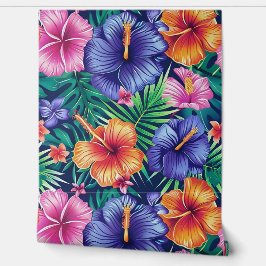Bright Tropical Floral Tapete