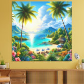 Bright Tropical Landscape With Palm Trees Leinwanddruck (Insitu (Wohnzimmer))