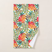 Bright Tropical Pattern Badhandtuch Set (Handtuch)