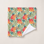 Bright Tropical Pattern Badhandtuch Set (Waschlappen)