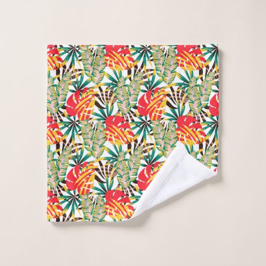 Bright Tropical Pattern Badhandtuch Set (Waschlappen)