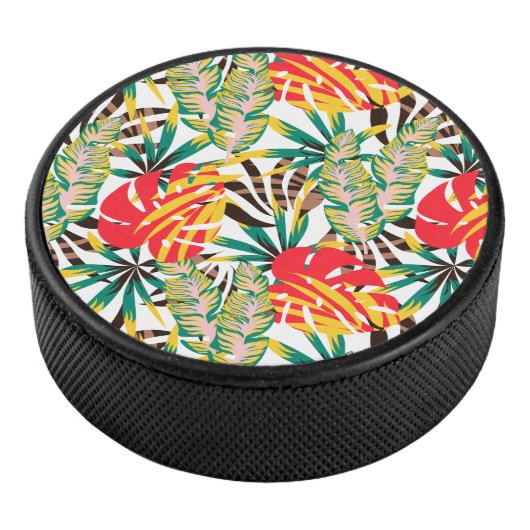 Bright Tropical Pattern Eishockey Puck (3/4)