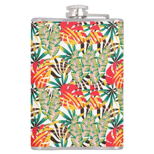 Bright Tropical Pattern Flachmann (Rückseite)