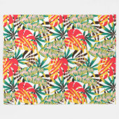 Bright Tropical Pattern Fleecedecke (Vorderseite (Horizontal))