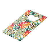 Bright Tropical Pattern Geldbeutel Flaschenöffner (Vorderseite Schrägansicht)