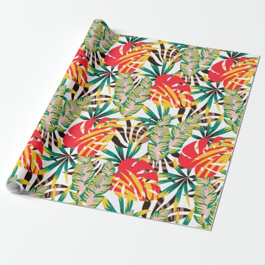 Bright Tropical Pattern Geschenkpapier (Ungerollt)