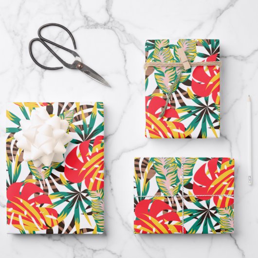 Bright Tropical Pattern Geschenkpapier Set (Vorderseite)