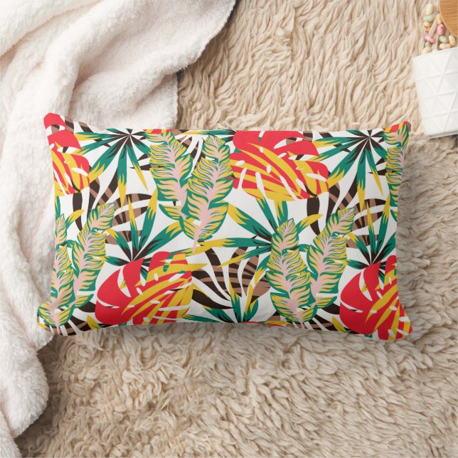 Bright Tropical Pattern Lendenkissen (Decke)