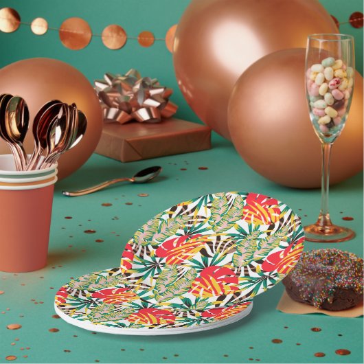 Bright Tropical Pattern Pappteller (Multi)