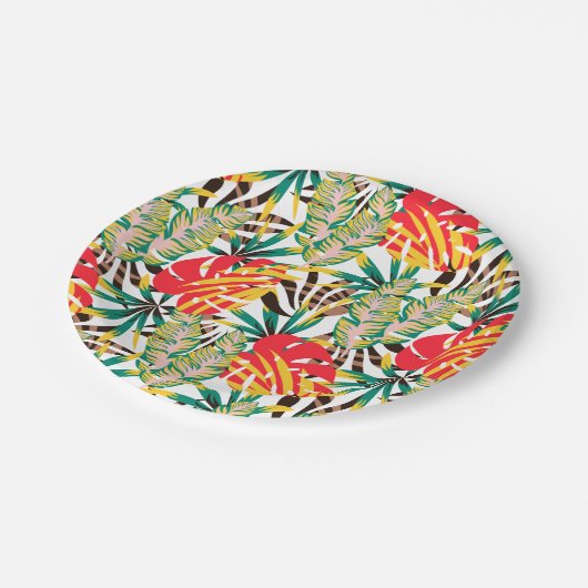 Bright Tropical Pattern Pappteller (Schrägansicht)