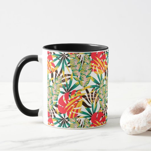 Bright Tropical Pattern Tasse (Mit Donut)