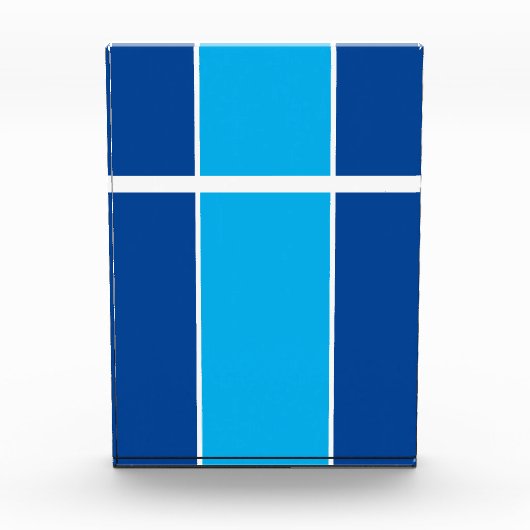 Bright Two Tone Blue Split Panel Racing Stripes Fotoblock (Vorderseite)