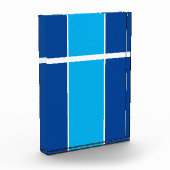 Bright Two Tone Blue Split Panel Racing Stripes Fotoblock (Links)