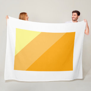 Bright Two Tone Yellow Orange Streifen Weiße Grenz Fleecedecke