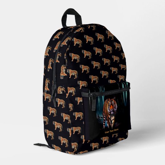 Bright Tyger Dark Forest Bedruckter Rucksack (Rückseitige Ecke links)