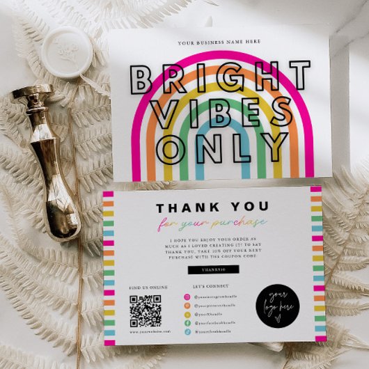 Bright Vibes only Candle Business Dankeschön Card Einladung