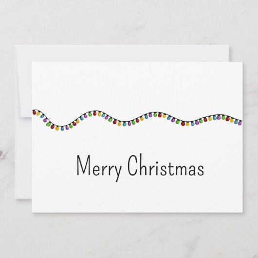 Bright Vintage Weihnachtsbeleuchtung Feiertagskarte (Vorderseite)