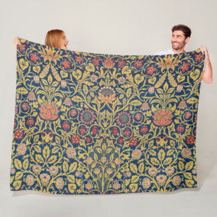 Bright Violet und Columbine (von William Morris) Fleecedecke