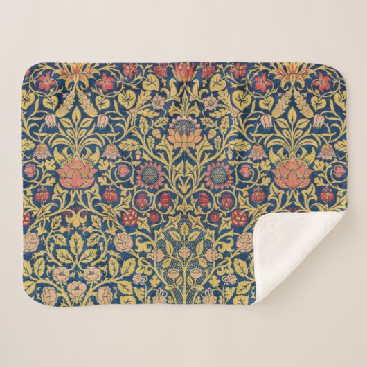 Bright Violet und Columbine (von William Morris) Sherpadecke (Vorderseite (Horizontal))