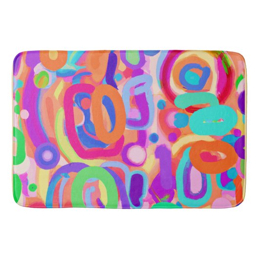 Bright Vivid Colors Pattern Badematte (Vorderseite)