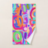 Bright Vivid Colors Pattern Badhandtuch Set (Handtuch)